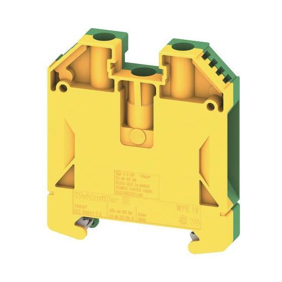 Weidmüller Erdungsklemme W-Reihe WPE 16, 16mm2, Thermoplast, Grün/Gelb