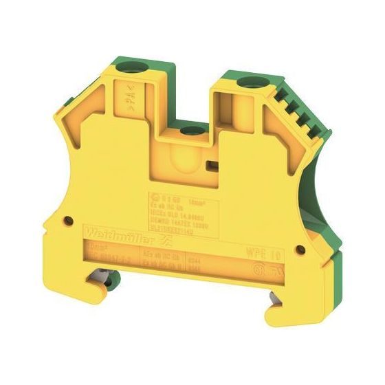 Weidmüller Erdungsklemme WPE 10, 1,5-16mm2, Thermoplast, grün/gelb