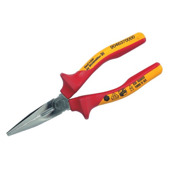 Weidmüller FRZ Spitzzange S 160 gebogen, 1000V, 140g, verchromt, Kunststoffhüllen