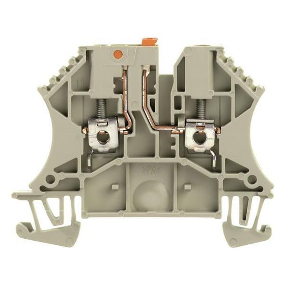 Weidmüller Prüftrenn-Reihenklemme WTR 2.5, 24A 500V, Thermoplast, Beige
