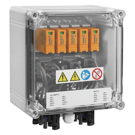 Weidmüller Generatoranschlusskasten PVN DC 2IN/1OUTX2 2MPPT SPD1R WM4C 1.1KV, 234x200x132mm, Kunststoff, Grau