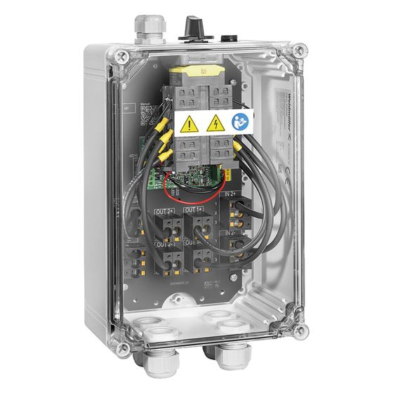 Weidmüller PV Feuerwehrschalter, 2MPP, 2E/1A, 2x50A, 1100V, IP65, 346x200x132mm, Kunststoff, Grau, PVN1M2I4S1FXVXO0TXPX11