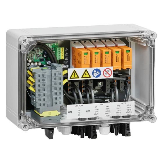 Weidmüller PV Feuerwehrschalter PVC DC 2I 1O 2MPP RD SPD1R EVO 11, 1.100V, 44A, IP65, Kunststoff, Grau