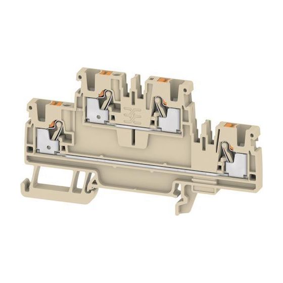 Weidmüller Durchgangs-Reihenklemme A-Reihe A2T 2.5, 24A 800V, Thermoplast, Beige
