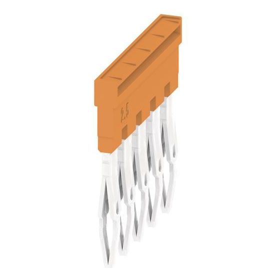 Weidmüller Querverbinder Z-Reihe ZQV 2.5N/5, 24A 400V 5,1mm, Orange