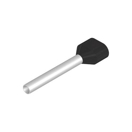 Weidmüller Zwillings-Aderendhülse H1,5/26D ZH SW, 1,5mm2, 18mm, Kupfer, Schwarz