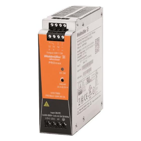 Weidmüller Schaltnetzgerät PROmax PRO MAX3, 120W 24V 5A, 130x40x125mm