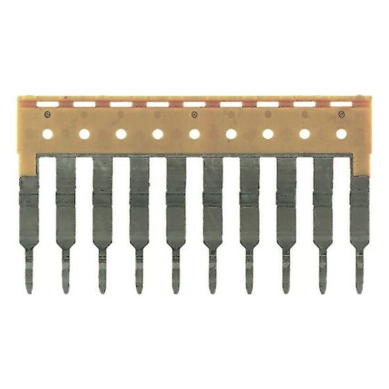 Weidmüller Querverbinder ZQV 2.5/10, 24A 400V 10-polig 5,1mm steckbar, gelb