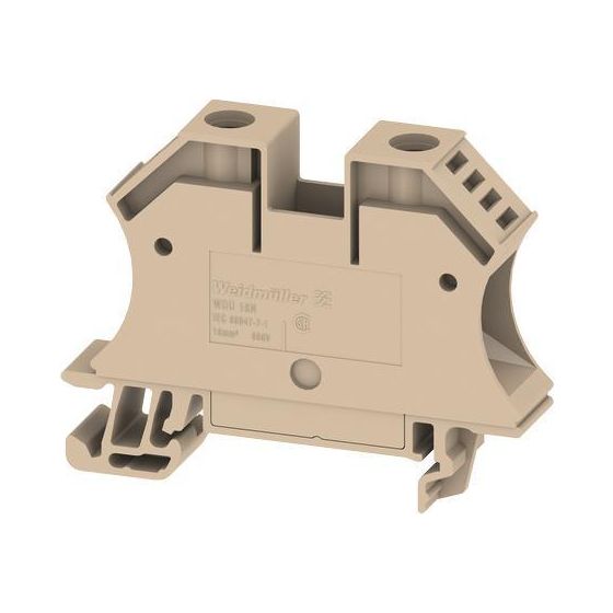 Weidmüller Durchgangsklemme WDU 16N, 16mm2, 690V, 76A, Schraubanschluss, 12x60x46,5mm, Thermoplast, Beige