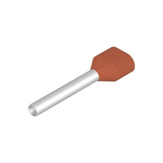 Weidmüller Zwillings-Aderendhülse H1,0/22DS R, 1mm2, 14mm, Kupfer, Rot