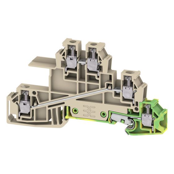 Weidmüller Verteiler-Reihenklemme WDL 2.5/S/L/L/PE, 400V 24A, Thermoplast, Beige
