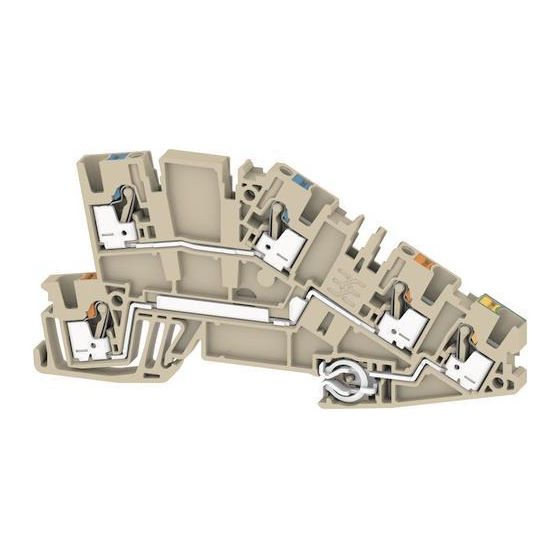Weidmüller Installationsreihenklemme AITB 2.5 N-L-PE, 24A 250V 5,1x103x50,1mm, Thermoplast, Beige
