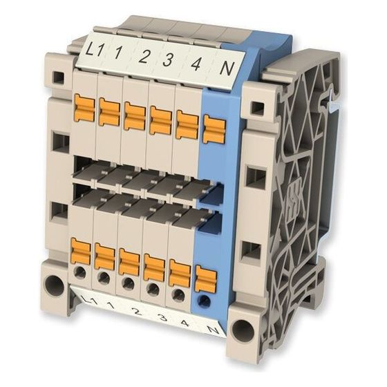 Weidmüller Klemmenblock Übergabepunkt, 24A 800V 12 Klemmstellen 57x58,6x36,5mm, Thermoplast, Beige, 8000157412