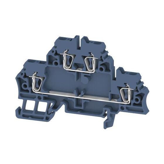 Weidmüller Durchgangs-Doppelklemme ZDK 2.5, 0,05-2,5mm2 20A 500V, Thermoplast, Blau