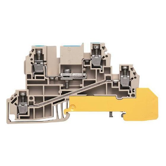 Weidmüller Verteiler-Reihenklemme WDL 2.5/S/NT/L/PE, 400V, 24A, 6,1x84,5x48mm, Thermoplast, Beige
