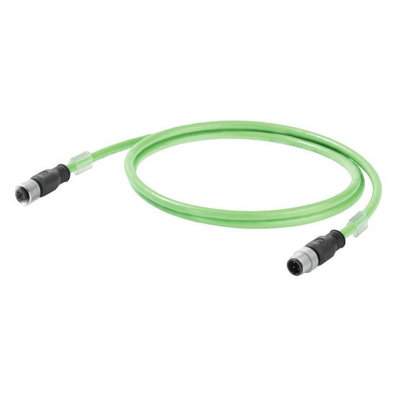 Weidmüller Schleppkettenkabel IE-C5DD4UG0100MSSMCS, 10m, M12 auf M12, SF/UTP, Kat. 5, IP67, Grün