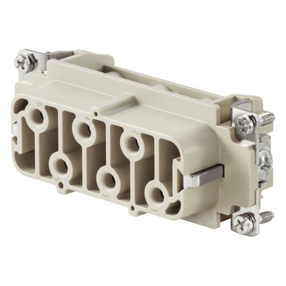 Weidmüller Steckverbindereinsatz HDC-HSB-6BS, 6-polig 35A 400V, Thermoplast, Silber, 1206600000