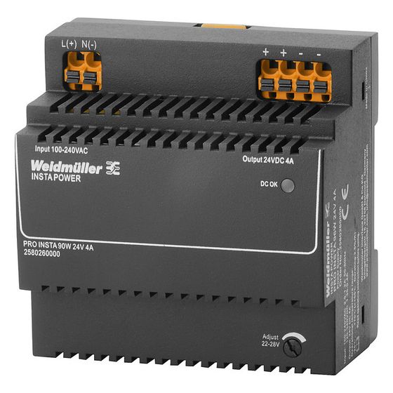 Weidmüller Stromversorgungsgerät PRO INSTA 96W, 96W 24V 4A 90x90x60mm IP20, Federzuganschluss