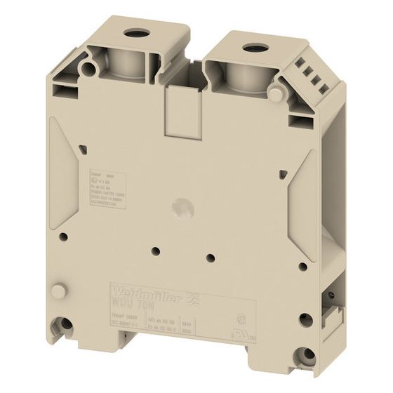 Weidmüller Durchgangs-Reihenklemme WDU 70N/35, 1.000V 192A 20,5x75x85mm, Thermoplast, Beige