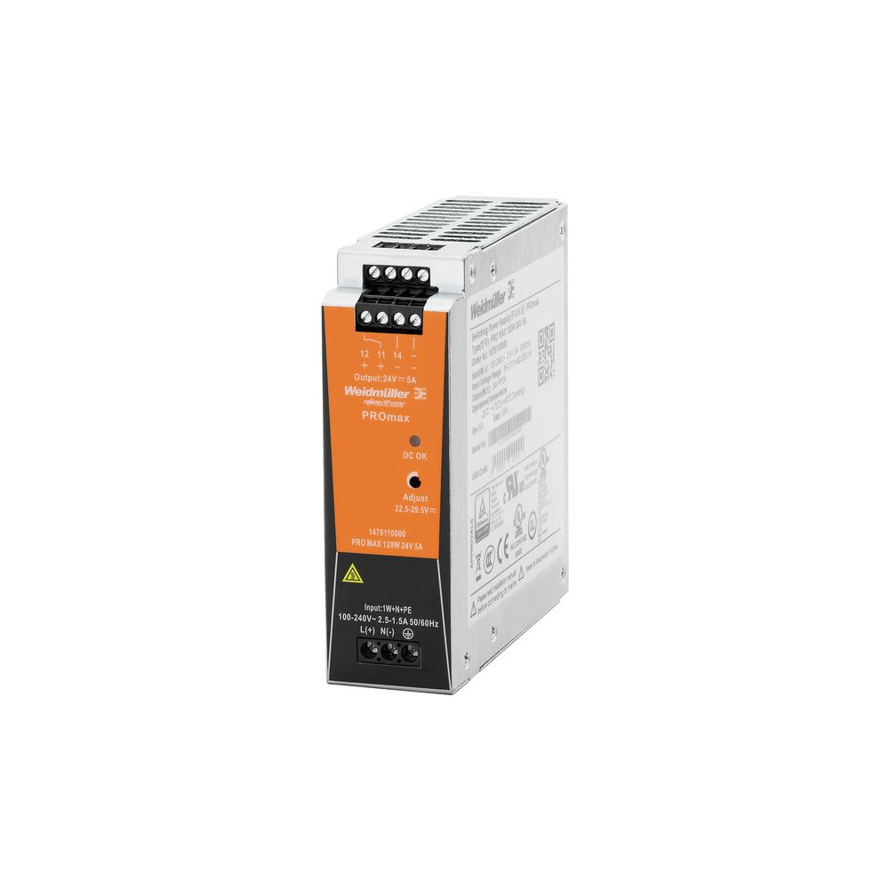 Weidmüller Stromversorgung PRO MAX 120W 24V 5A, 130x40x125mm, IP20... WEIDMUELLER-1478110000 4050118285956 (Abb. 2)