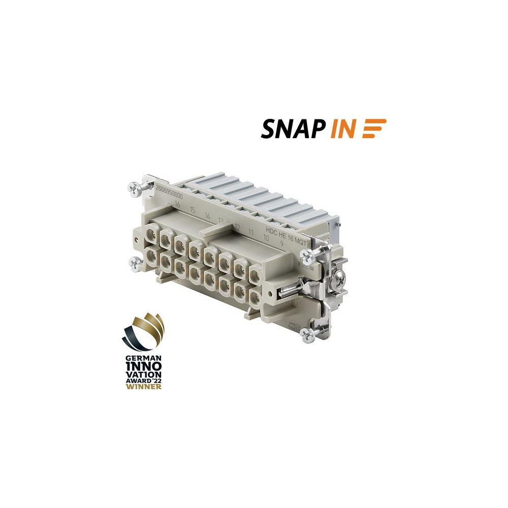 Weidmüller HDC Kontakteinsatz HE 16 FQT, 16-polig, 16A, 500V, Buchse, Silber, K... WEIDMUELLER-2666950000 4050118898200 (Abb. 2)