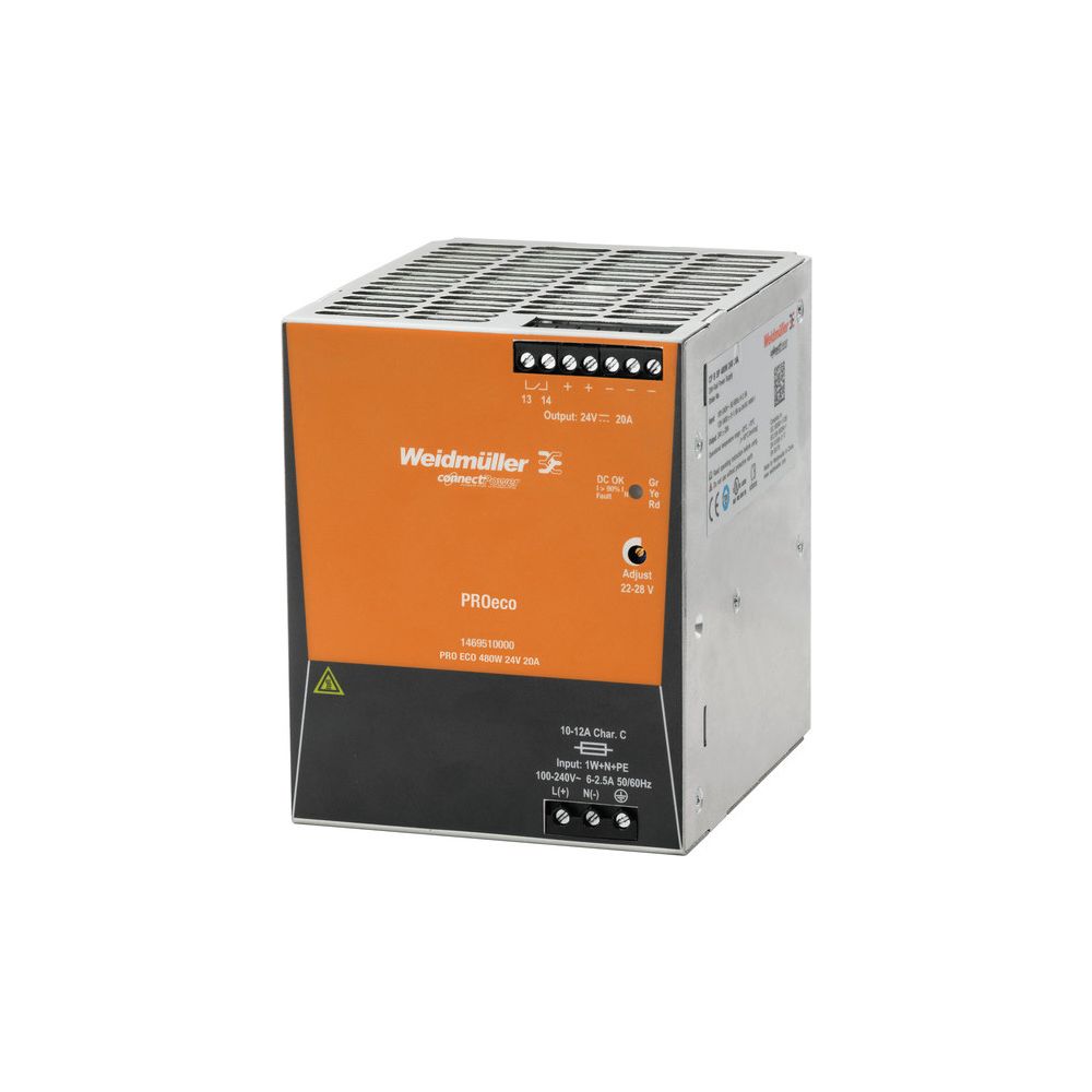 Weidmüller Schaltnetzgerät PROeco 1469510000, 480W 24V 20A, 125x100x120mm, IP20... WEIDMUELLER-1469510000 4050118275483 (Abb. 2)