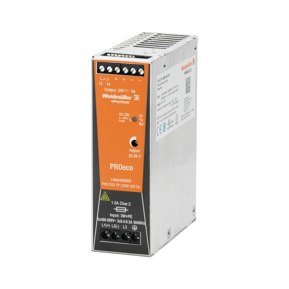 Weidmüller Schaltnetzgerät PRO ECO 120W 24V 5A, 125x40x100mm, IP20... WEIDMUELLER-1469480000 4050118275476 (Abb. 2)