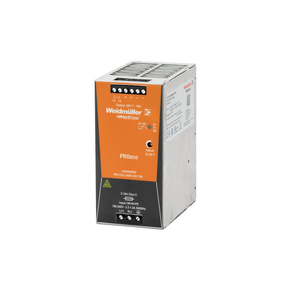Weidmüller Schaltnetzgerät PRO ECO 240W 24V 10A, 125x60x100mm, IP20, Schraubans... WEIDMUELLER-1469490000 4050118275599 (Abb. 3)