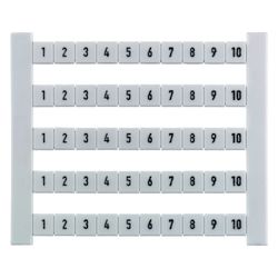 Weidmüller Klemmenmarkierer DEK 5 FWZ 1-10, 5x5mm, Rastermaß 5mm, Weiß... WEIDMUELLER-0523060001 4008190021726 (Abb. 1)