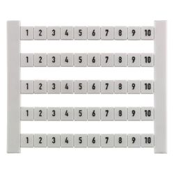 Weidmüller Klemmenmarkierer DEK 5 FWZ 1-10, 5x5mm, Rastermaß 5mm, Weiß... WEIDMUELLER-0523060001 4008190021726 (Abb. 1)