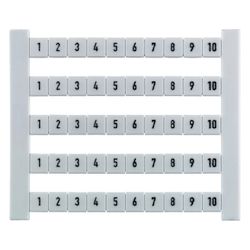 Weidmüller Klemmenmarkierer DEK 5 FWZ 1-10, 5x5mm, Rastermaß 5mm, Weiß... WEIDMUELLER-0523060001 4008190021726 (Abb. 1)