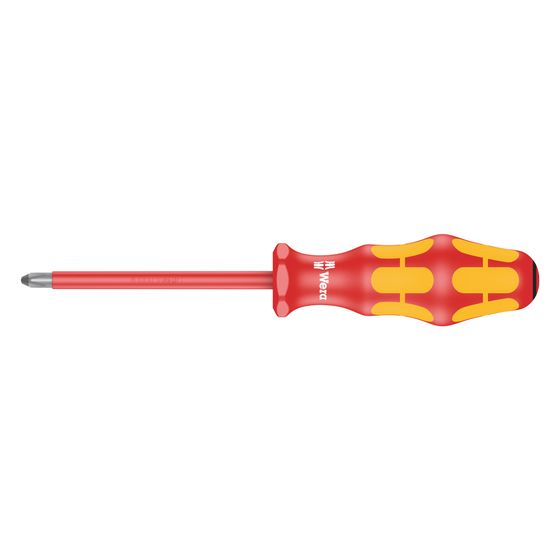 Wera Kreuzschlitzschraubendreher 165 i Kraftform Plus, PZ 2x100mm, VDE-isoliert, Lasertip, 05006164001