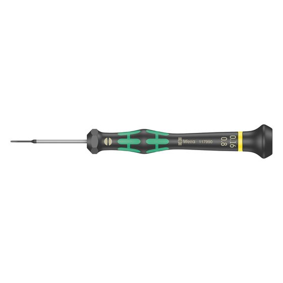 Wera Elektronik-Schlitzschraubendreher Kraftform Micro 2035, 0,16x0,8x40mm, 2-Komponenten-Griff, 05117990001