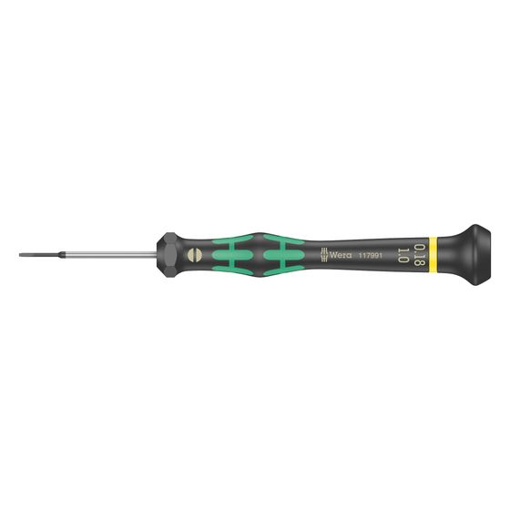 Wera Elektronik-Schlitzschraubendreher Kraftform Micro 2035, 0,18x1x40mm, 2-Komponenten-Griff, Nicromatt