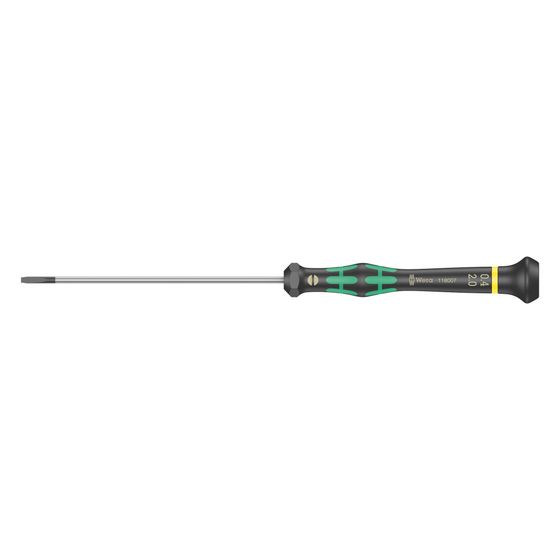 Wera Elektronik-Schlitzschraubendreher Kraftform Micro 2035, 0,4x2x100mm, Black Point Spitze, 2-Komponenten-Griff