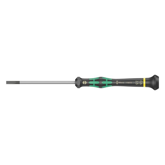 Wera Elektronik-Schlitzschraubendreher Kraftform Micro 2035, 0,6x3,5x80mm, 2-Komponenten-Griff, Nicromatt