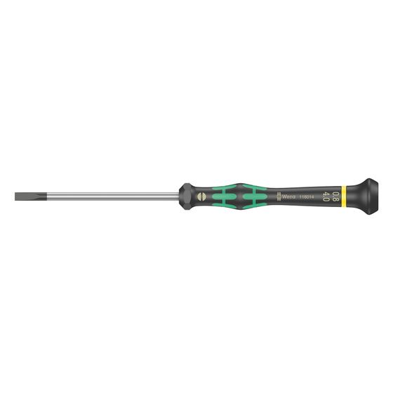 Wera Elektronik-Schlitzschraubendreher Kraftform Micro 2035, 0,8x4x80mm, 2-Komponenten-Griff, 05118014001