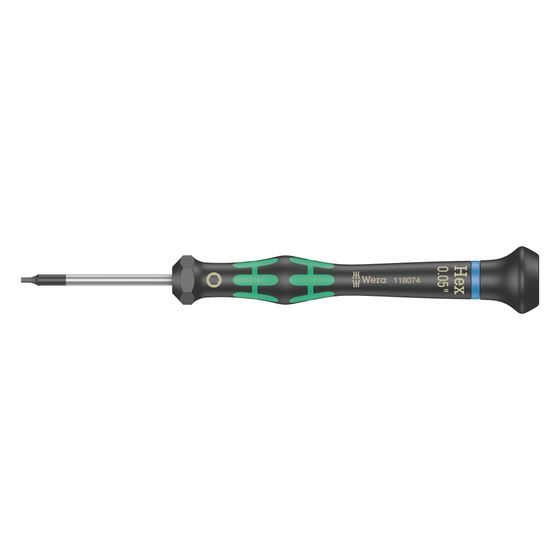 Wera Elektronik-Sechskantschraubendreher Kraftform Micro 2054, SW 3mm, 60mm, Black Point, Hex-Plus