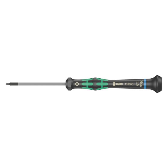 Wera Elektronik-Sechskantschraubendreher Kraftform Micro 2054, 1,5x60mm, Hex-Plus, Black Point Spitze