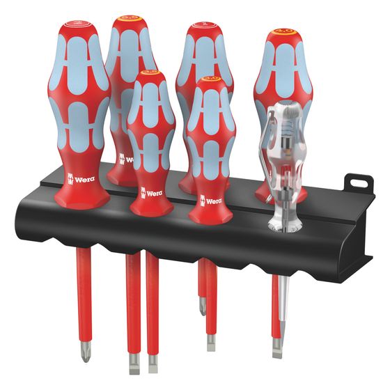 Wera Schraubendrehersatz 3160 i/7, Edelstahl, Kraftform Griff, Lasertip, 7-teilig