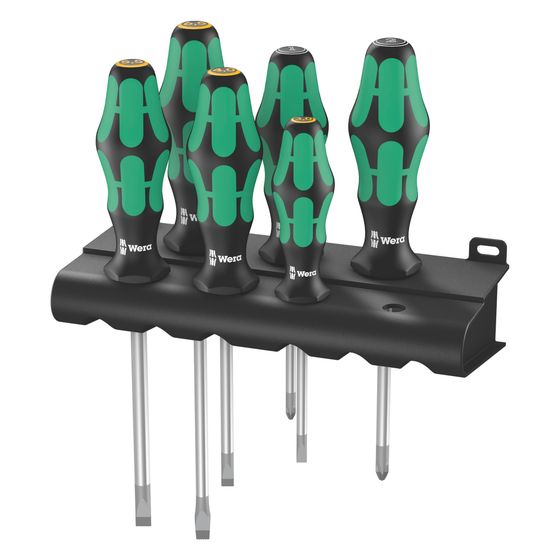 Wera Schraubendrehersatz 334/355/6 Kraftform Plus, Lasertip, Abrollschutz, Take it easy, 6-teilig