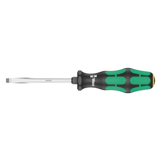 Wera Schlitz-Schraubendreher 334 SK Kraftform Plus, Lasertip, 0,8x4,5x90mm, Sechskantklinge, 2-Komponenten-Griff, 05007672001