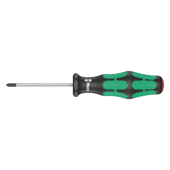 Wera Kreuzschlitz-Schraubendreher 350 PH, PH 0 x 60mm, Lasertip, Kraftform Griff, Abrollschutz, 05008705001