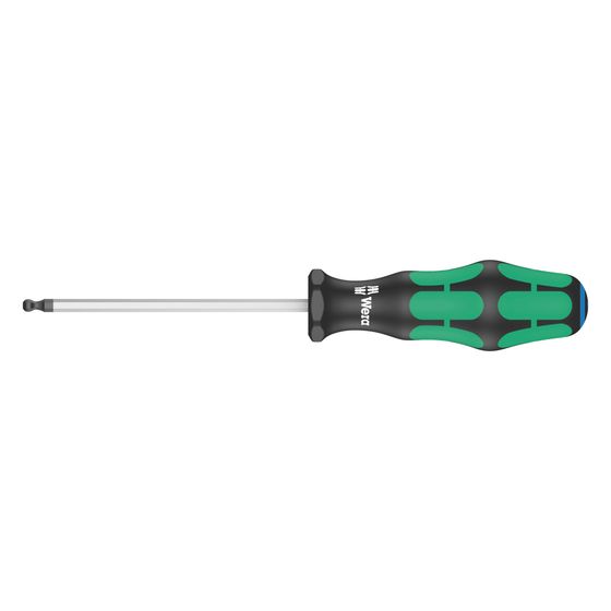 Wera Sechskant-Kugelkopf-Schraubendreher 352 Kraftform Plus, 4,0x100mm, Black Point Spitze, Mehrkomponentig