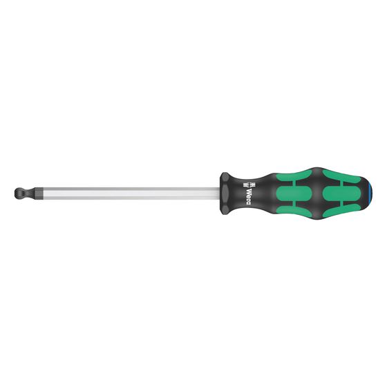 Wera Sechskant-Kugelkopf-Schraubendreher 352 Kraftform Plus, 8x150mm, Black Point Spitze, Abrollschutz