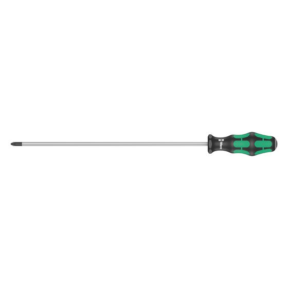 Wera Kreuzschlitz-Schraubendreher 355 PZ, PZ 2, 300mm, Lasertip, Kraftform Griff, Abrollschutz, 05009319001