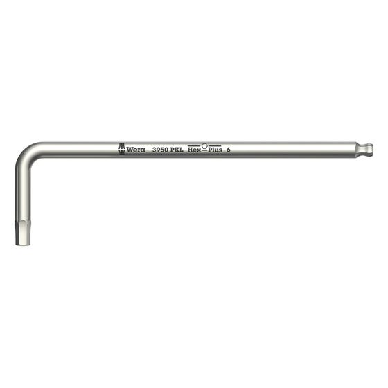 Wera Winkelschlüssel 3950 PKL, Hex-Plus, Kugelkopf, Edelstahl, 3mm, 123x21mm, 05022703001