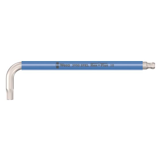 Wera Winkelschlüssel 3950 SPKL, Hex-Plus, Kugelkopf, Edelstahl, 10mm, 224mm, 05022668001
