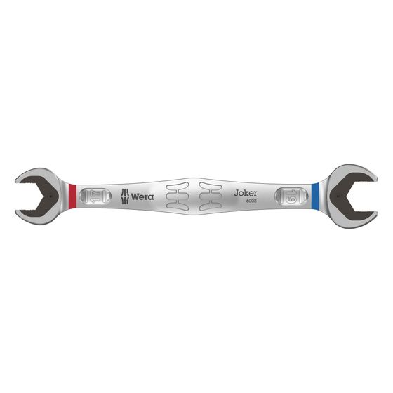 Wera Doppelmaulschlüssel 6002 Joker, 17x19x235mm, Haltefunktion, Endanschlag, Chrom-Molybdän-Stahl