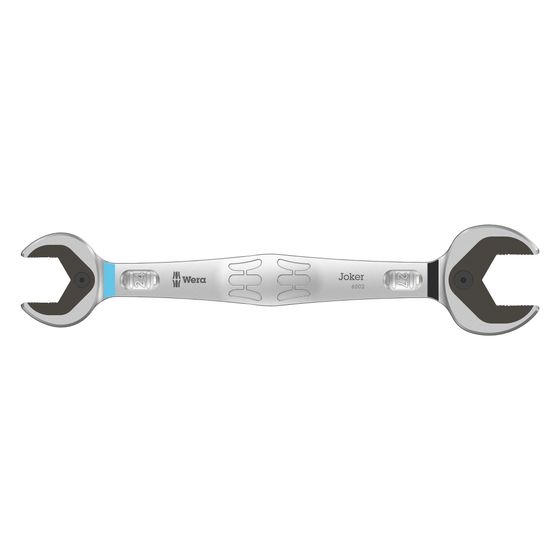 Wera Doppelmaulschlüssel 6002 Joker, Haltefunktion, Endanschlag, 24x27x280mm, Chrom-Molybdän-Stahl